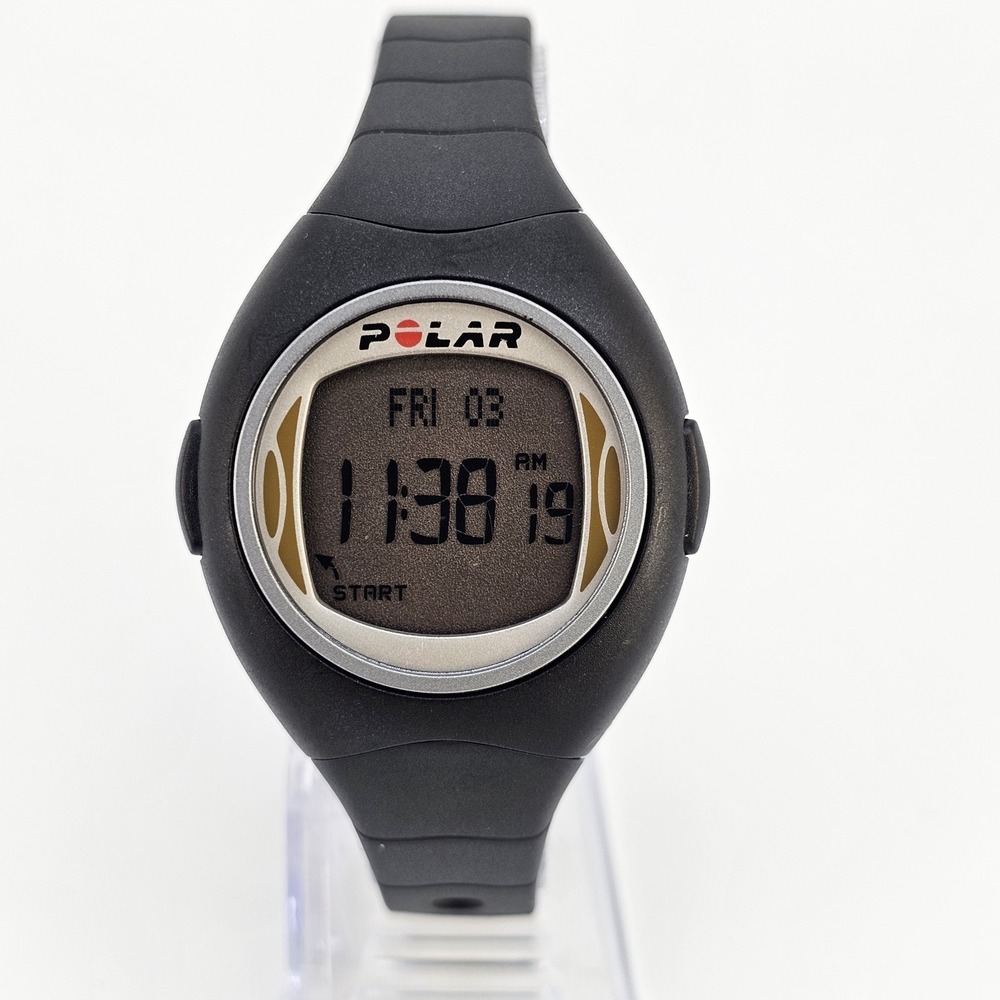Polar F4 Heart Rate Monitor Digital Watch Women 35MM Black Bands New Battery‎